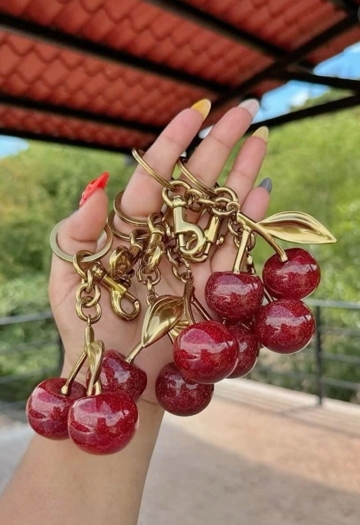 Cherry Bag Charm keychain