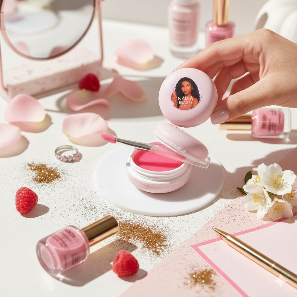 Strawberry Macaron Lip Balm (Cartoon Logo)