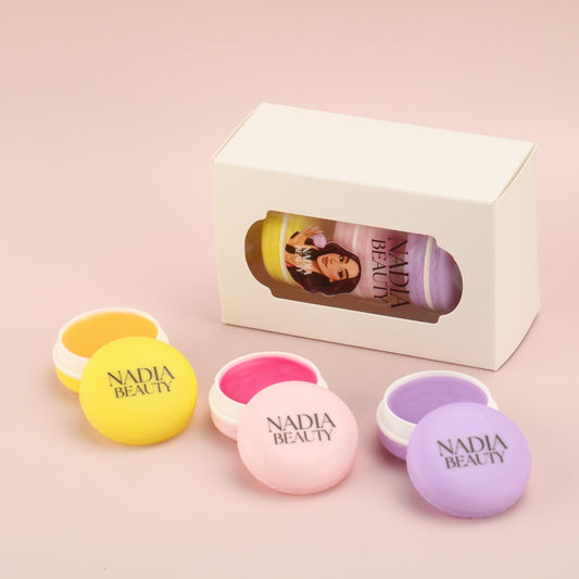 Fruity Trio - Beauty Box of 3 Macarons Lip Balms